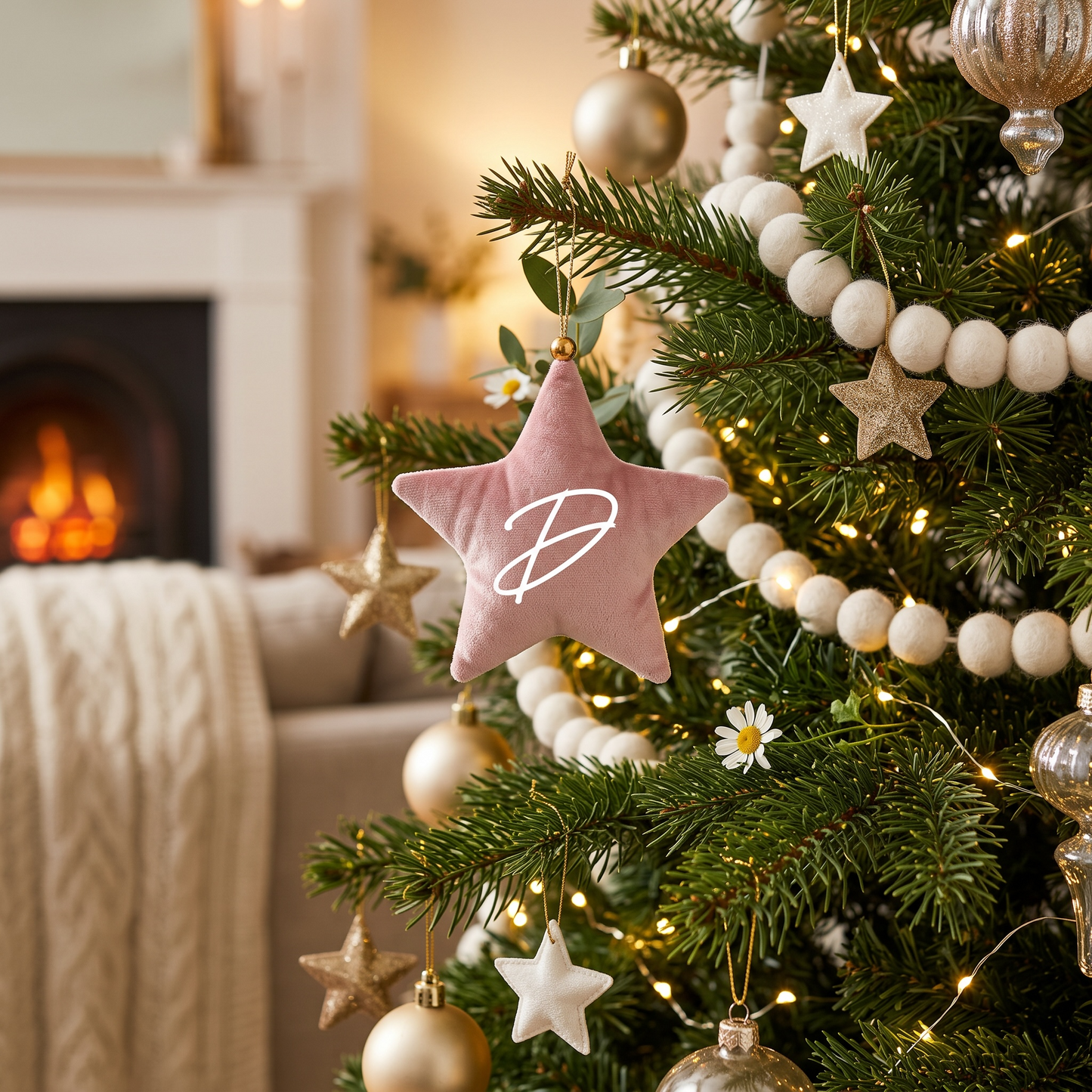 VELVET STARS CHRISTMAS DECORATION - LETTER