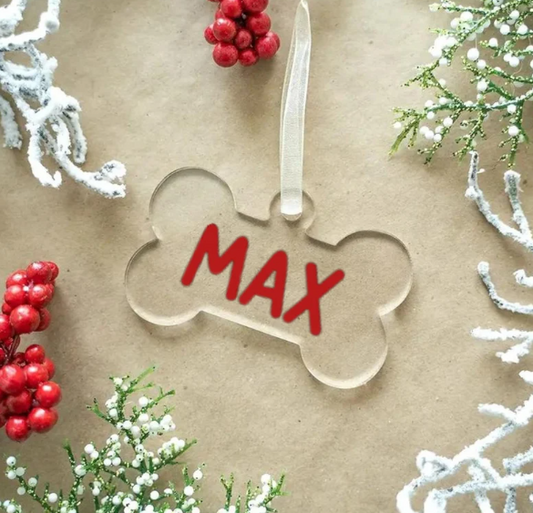 DOG BONE CHRISTMAS DECORATION