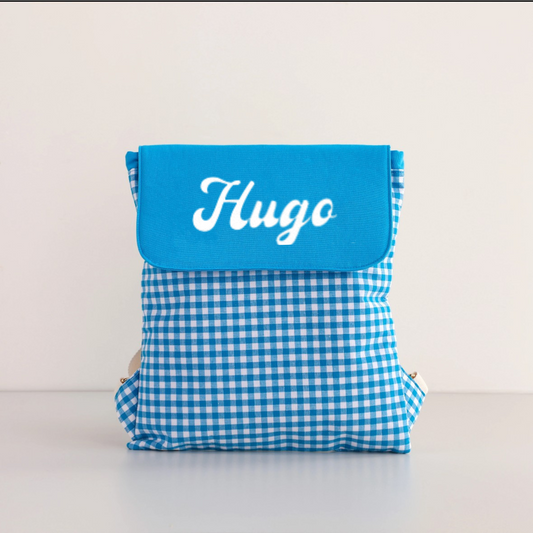 GINGHAM BACKPACK - BLUE