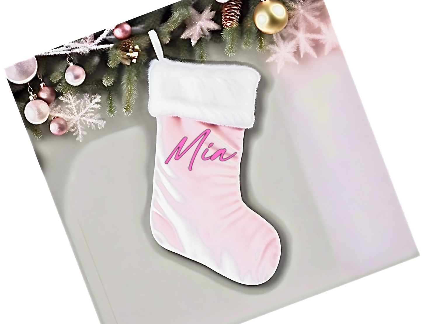 PINK LUXE SANTA STOCKING