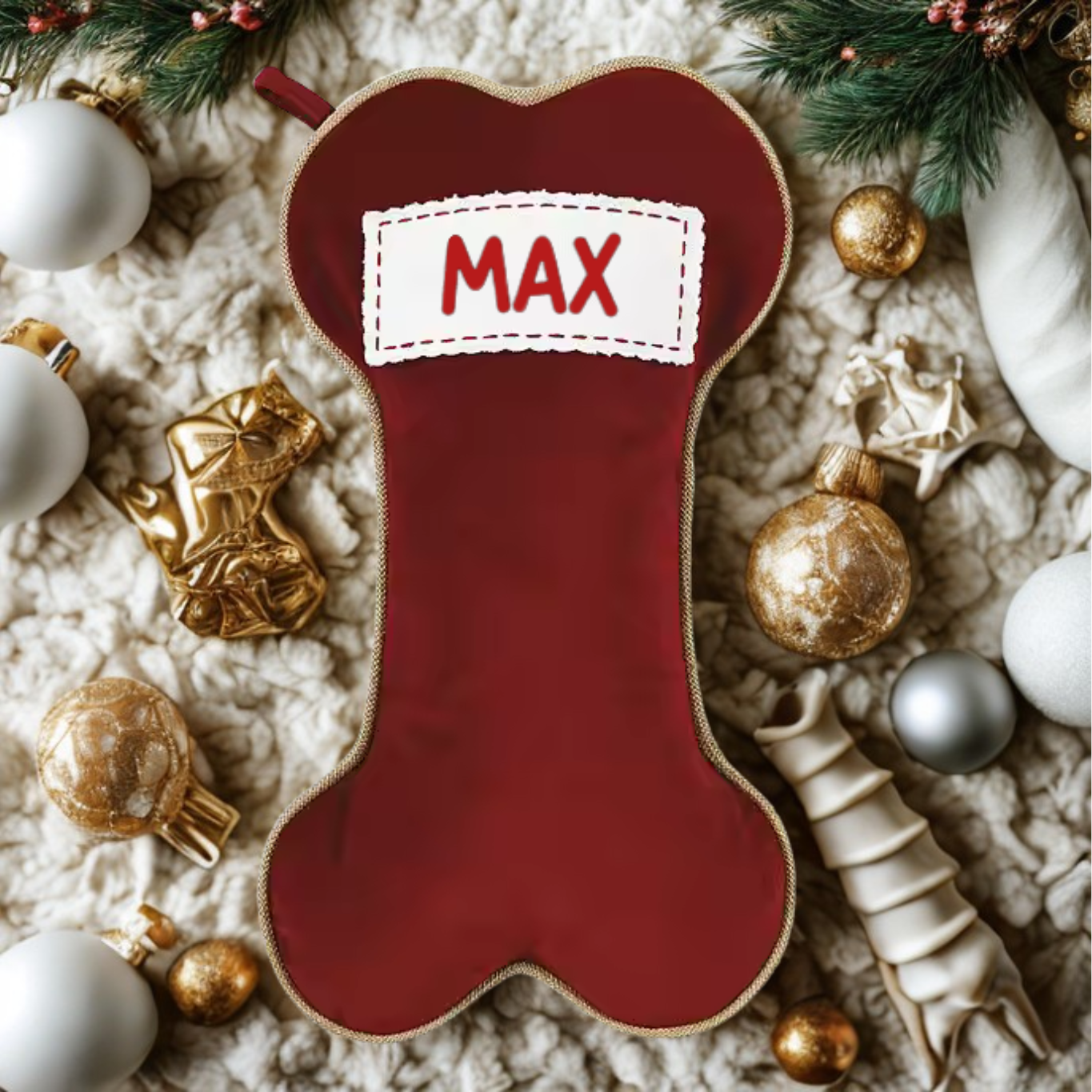 DOG BONE CHRISTMAS STOCKING