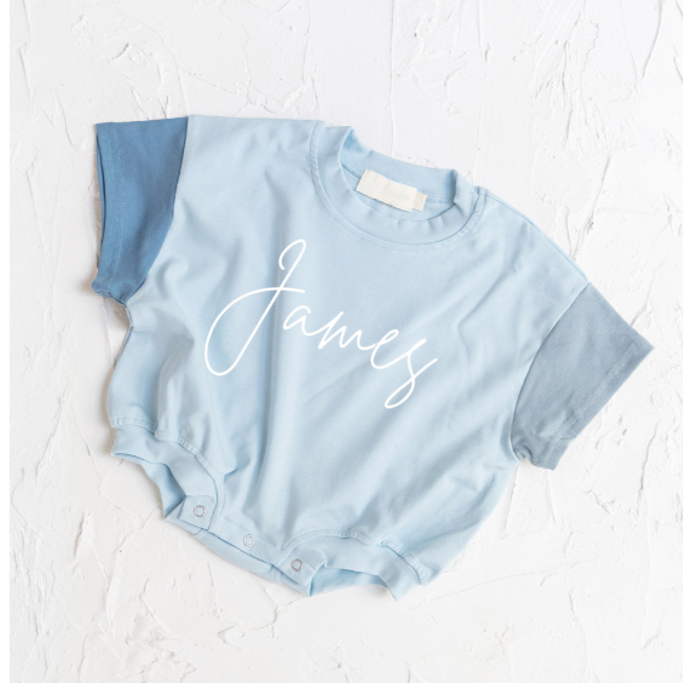 OVERSISED COLOUR BLOCK PERSONALISED ROMPER - Blue