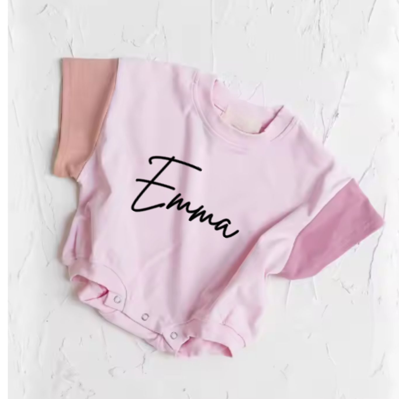 OVERSISED COLOUR BLOCK PERSONALISED ROMPER Pink