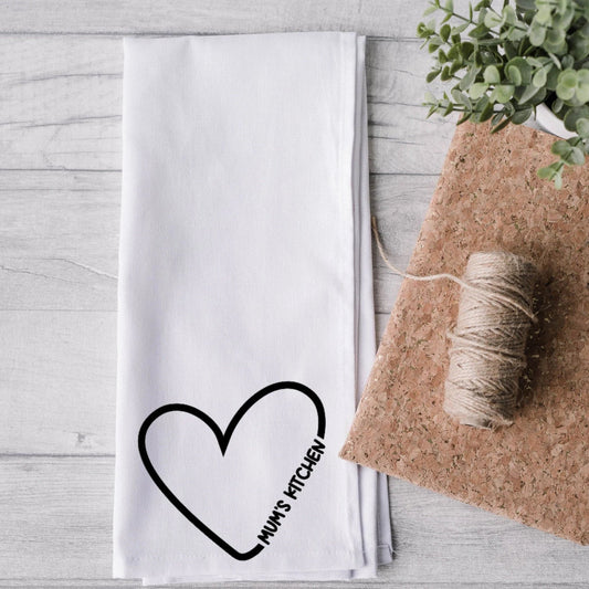 PERSONALISED TEA TOWEL -Heart