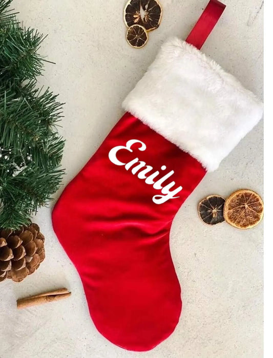 RED LUXE SANTA STOCKING