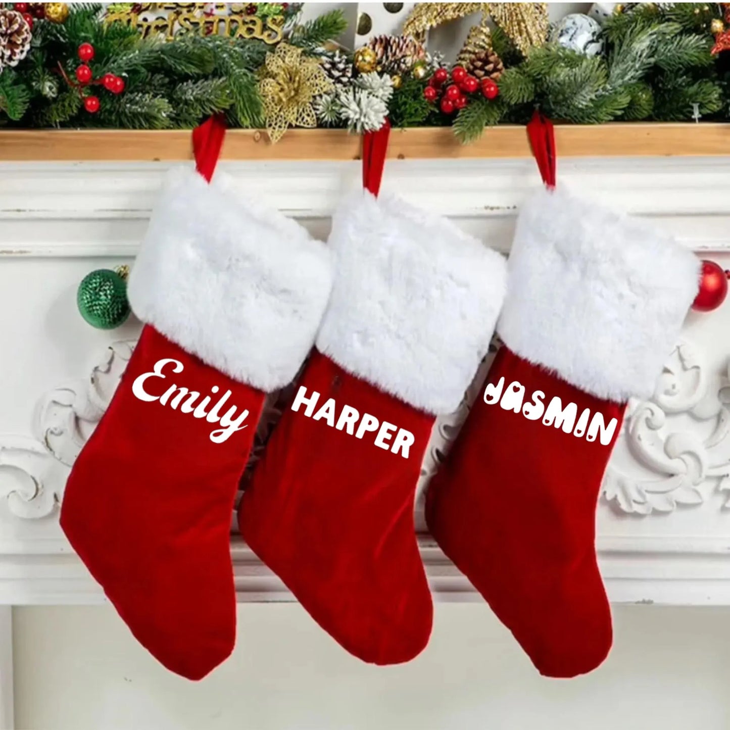 RED LUXE SANTA STOCKING