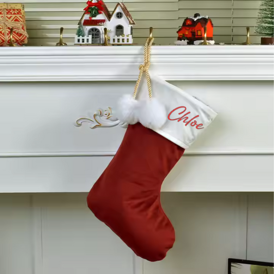 POM POM STOCKING  - TOP NAME