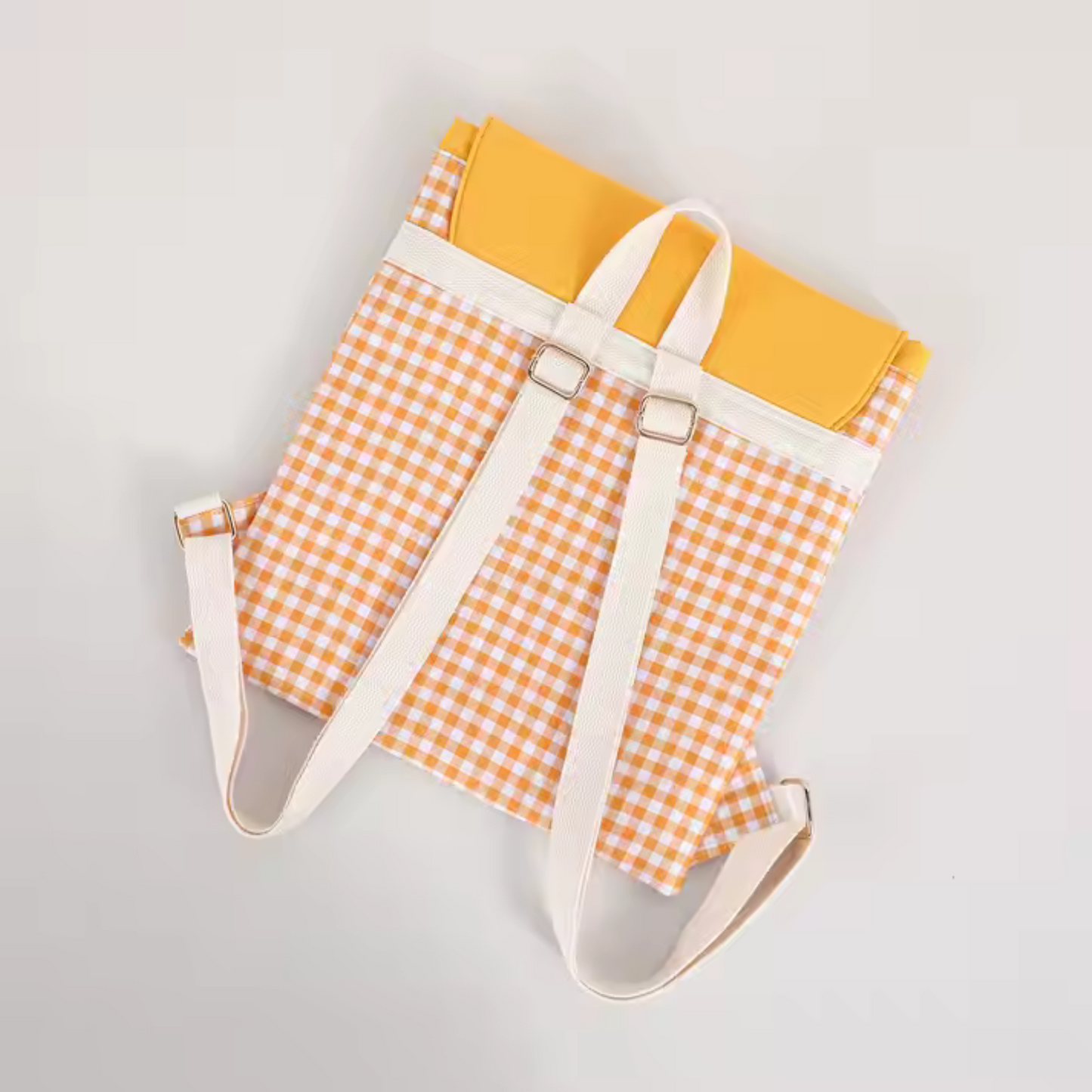 GINGHAM BACKPACK - MUSTARD