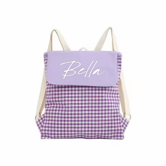 GINGHAM BACKPACK - PURPLE