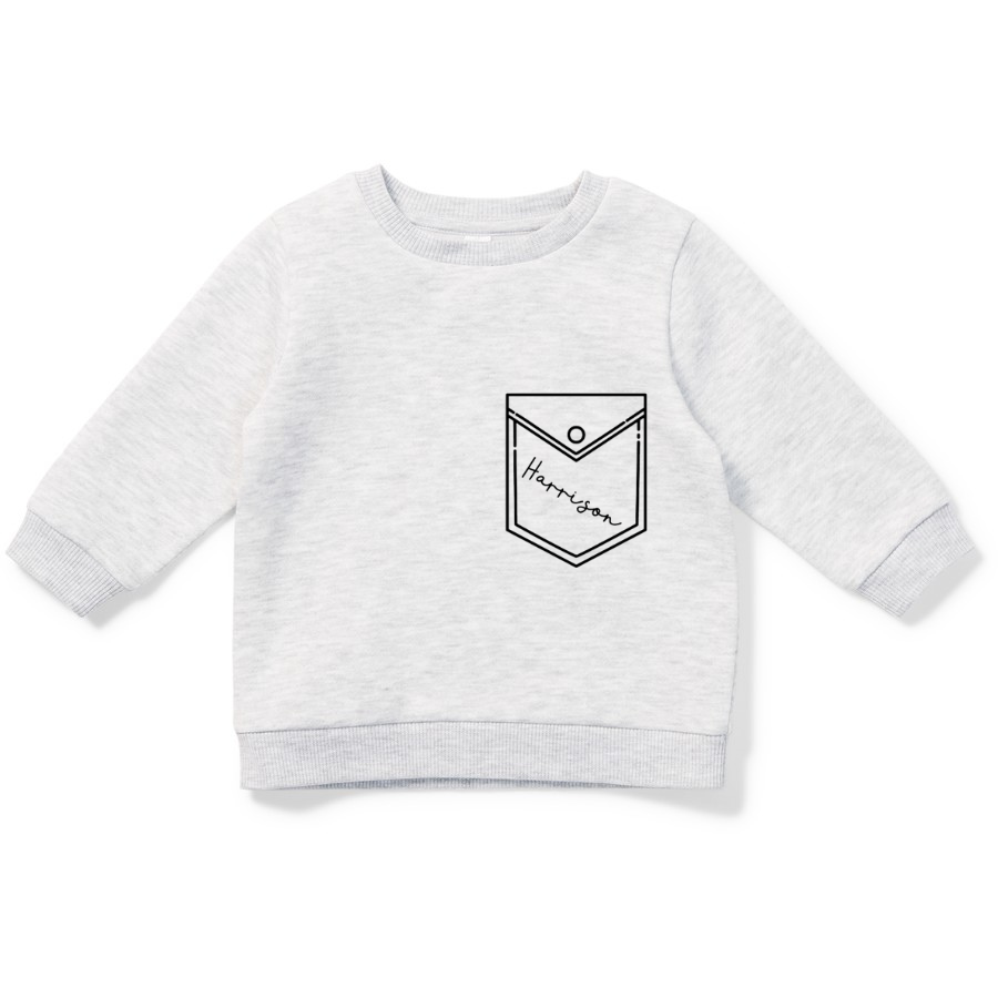 FAUX POCKET NAME SWEATSHIRT
