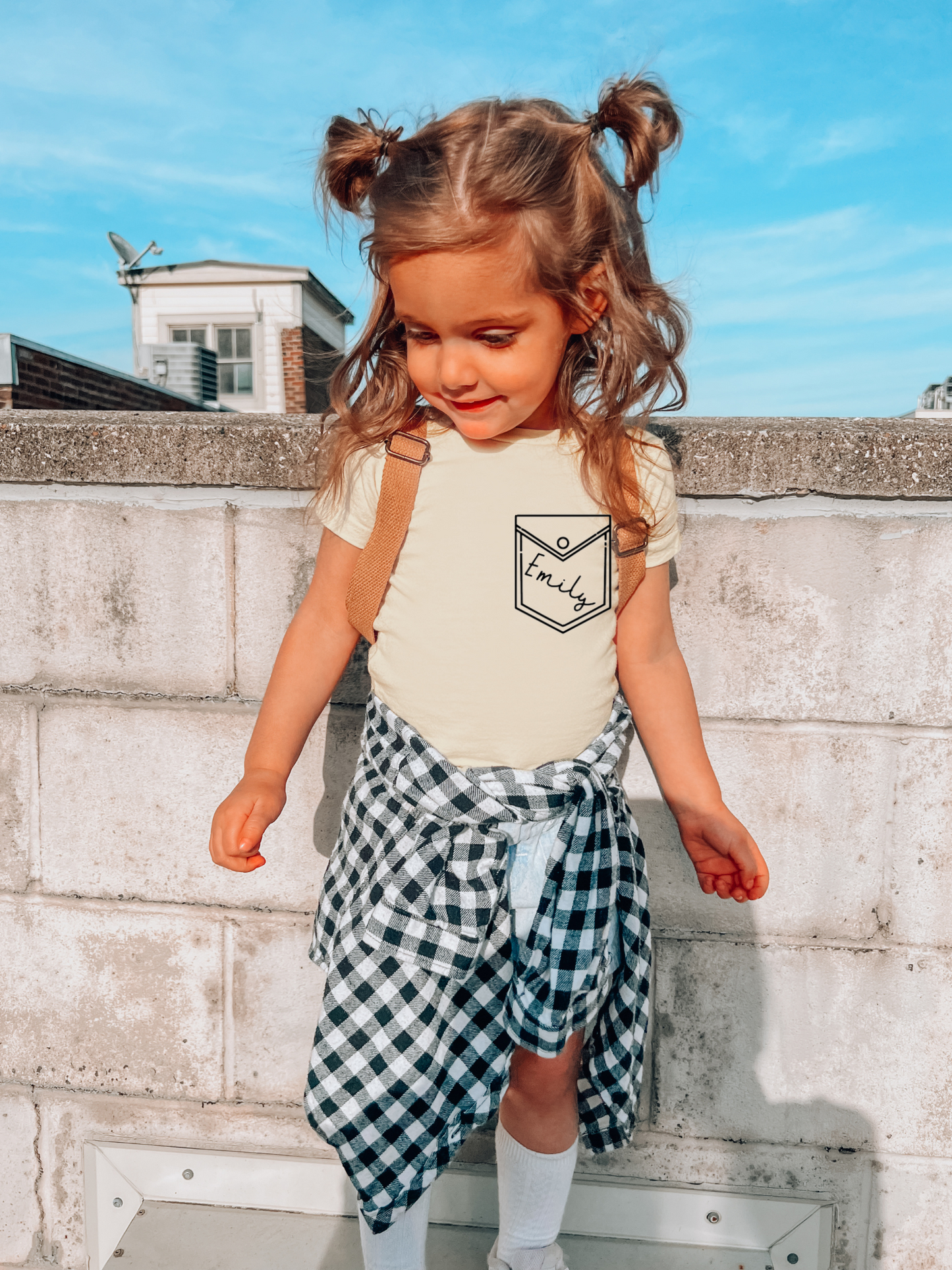 FAUX POCKET NAME TEE