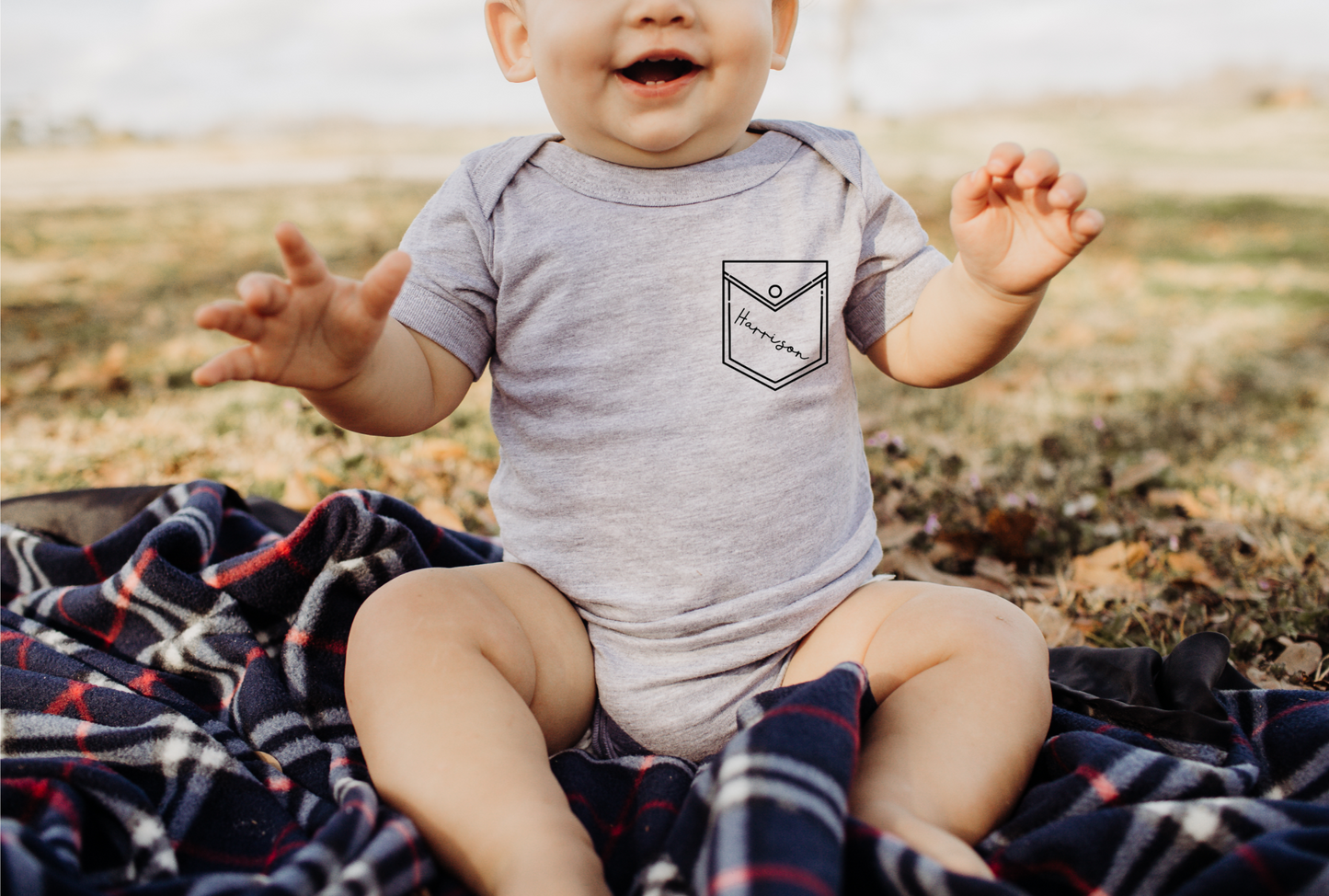 FAUX POCKET NAME BODYSUIT