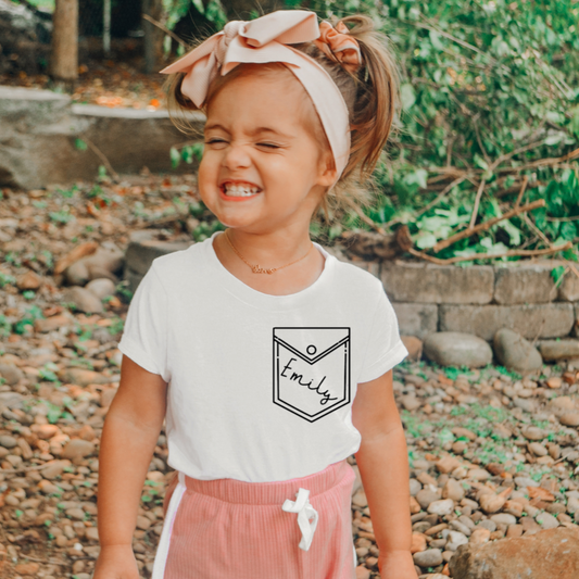 FAUX POCKET NAME TEE