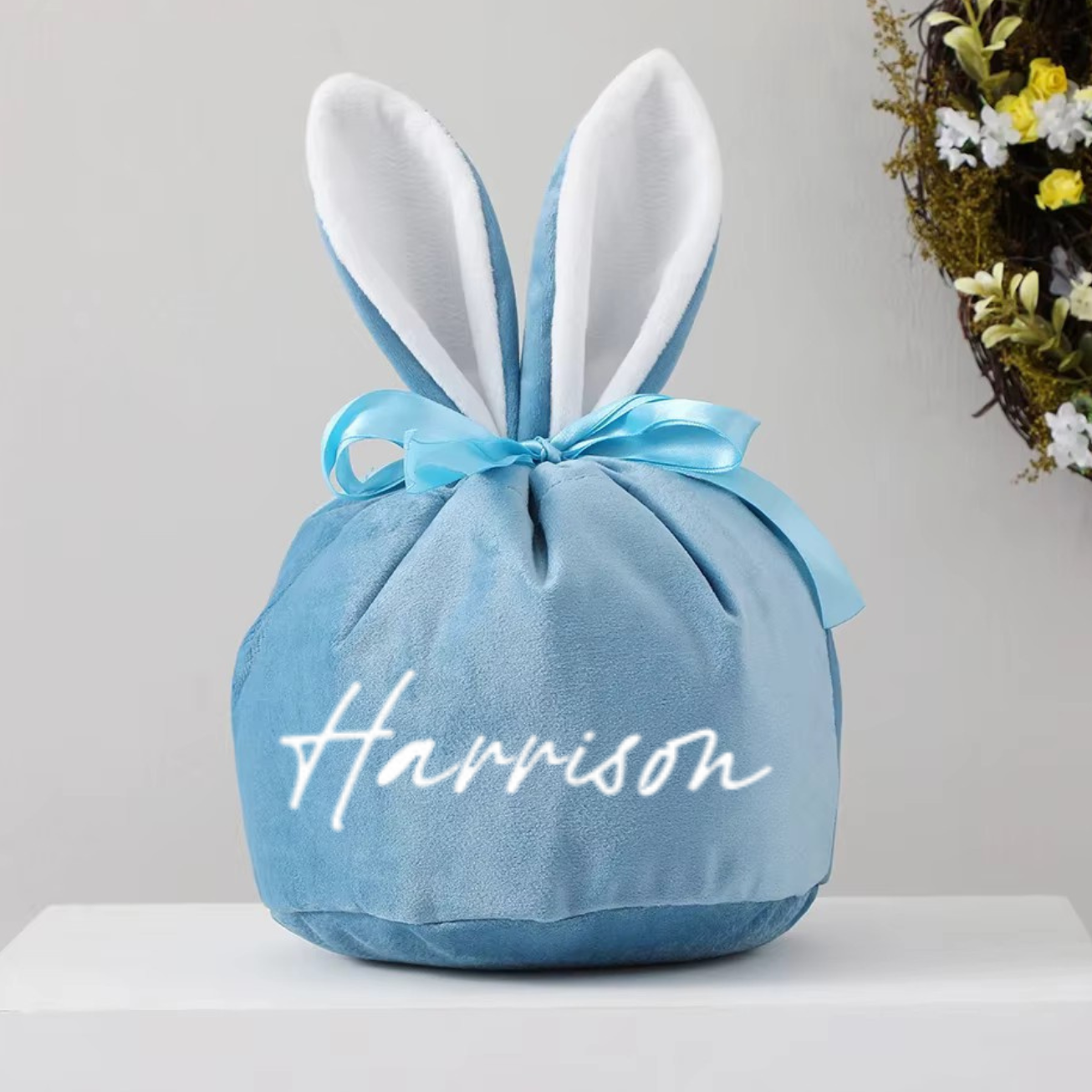 VELVET BUNNY BAG - BLUE