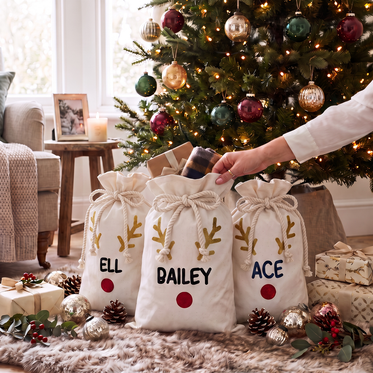 REINDEER SANTA SACK