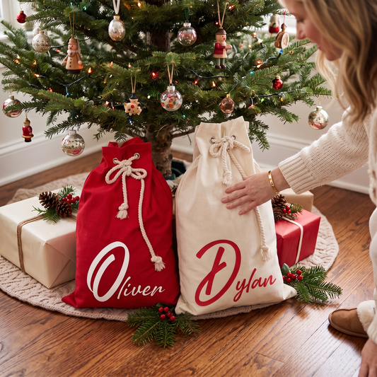 CURSIVE SANTA SACK