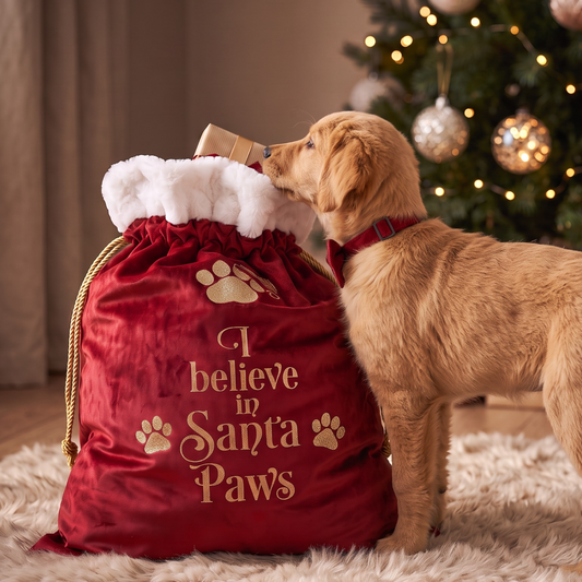 SANTA PAWS VELVET SACK