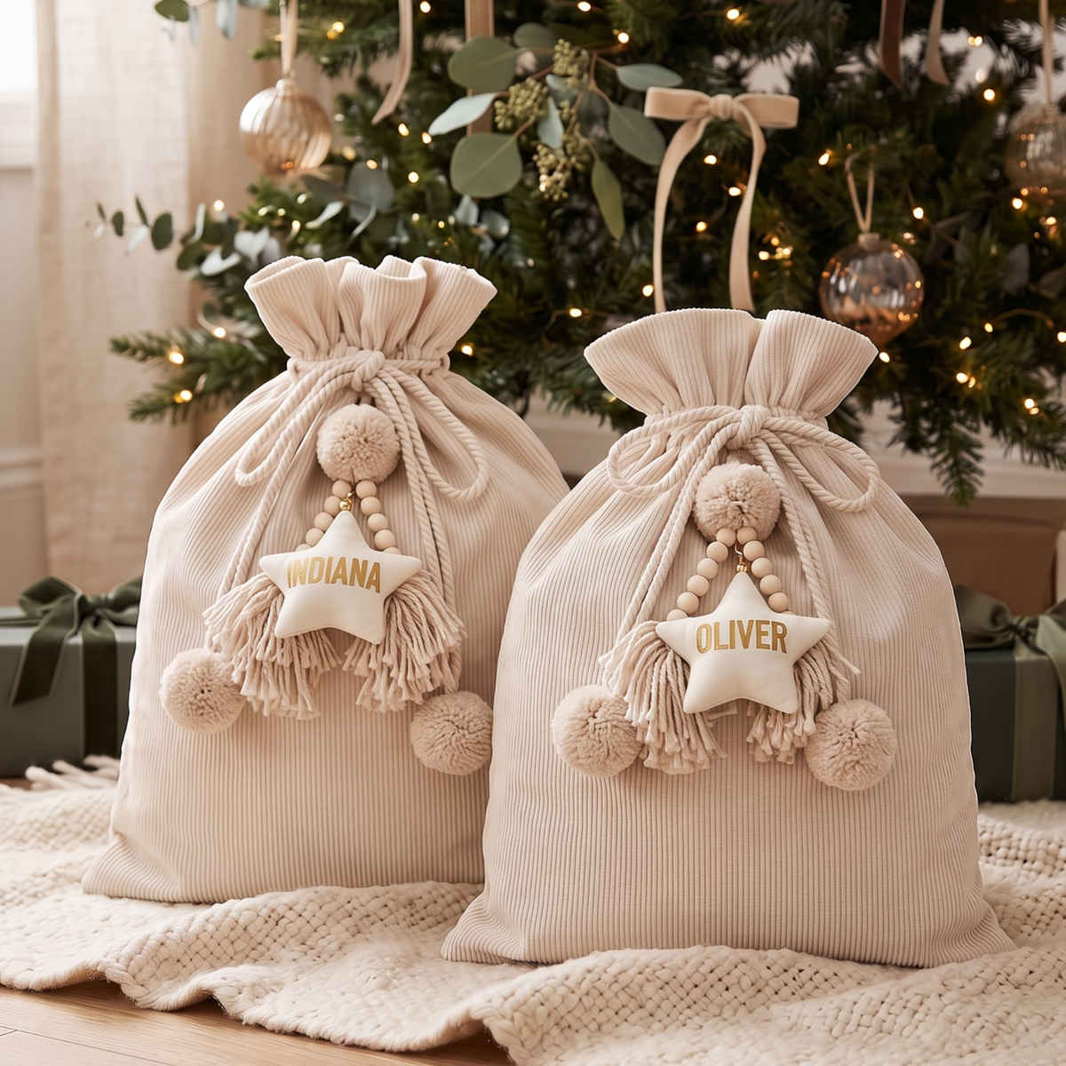 CORDUROY SANTA SACK - Sand