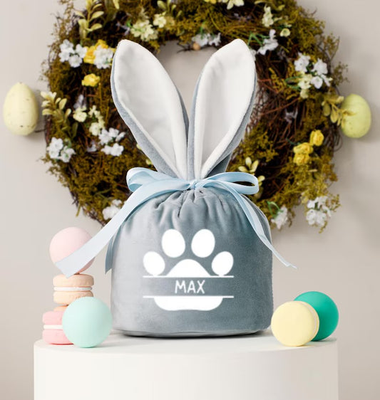 DOG EASTER VELVET BUNNY BAG