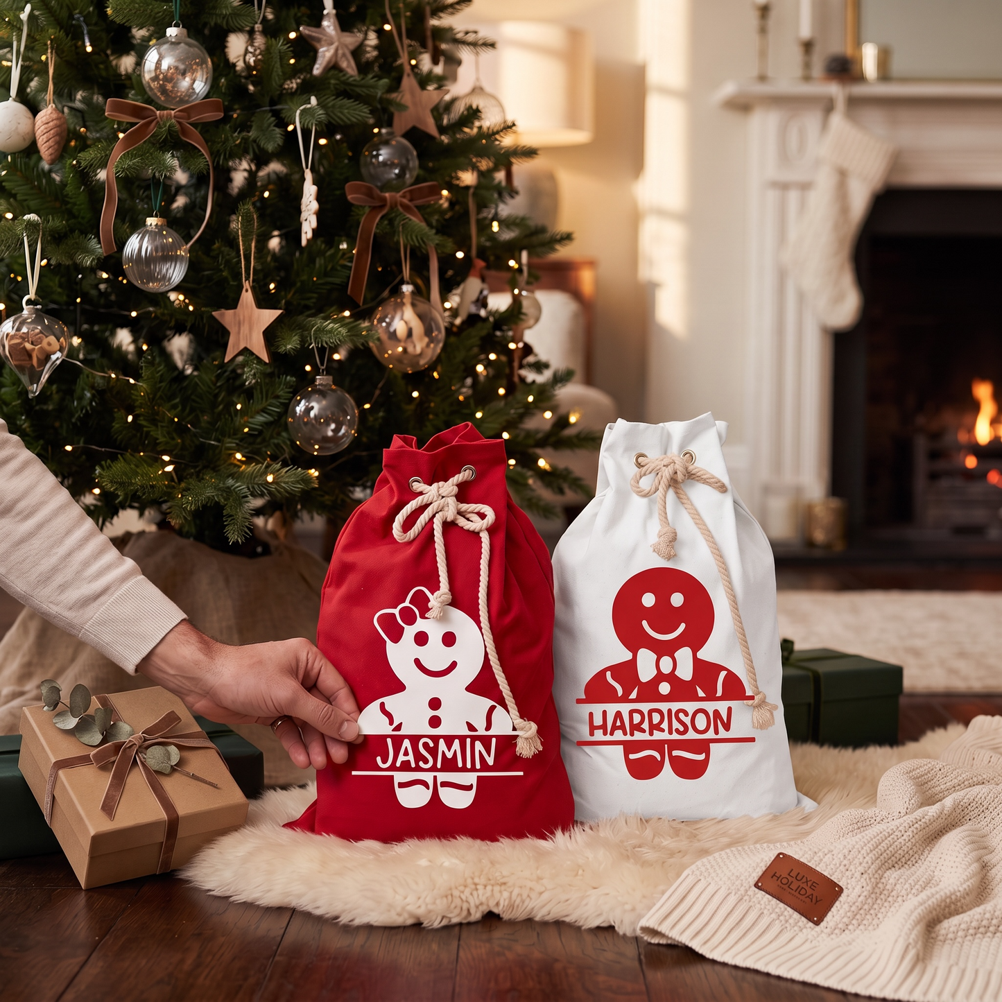 GINGER BREAD SANTA SACK