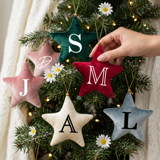 VELVET STARS CHRISTMAS DECORATION - LETTER