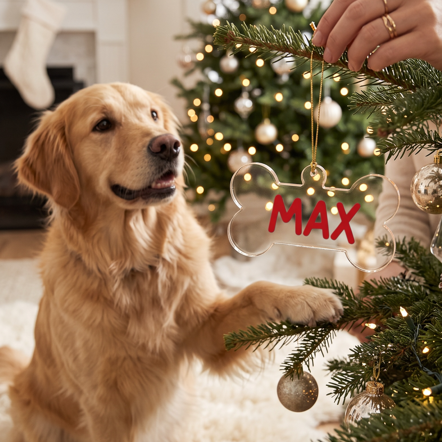 DOG BONE CHRISTMAS DECORATION