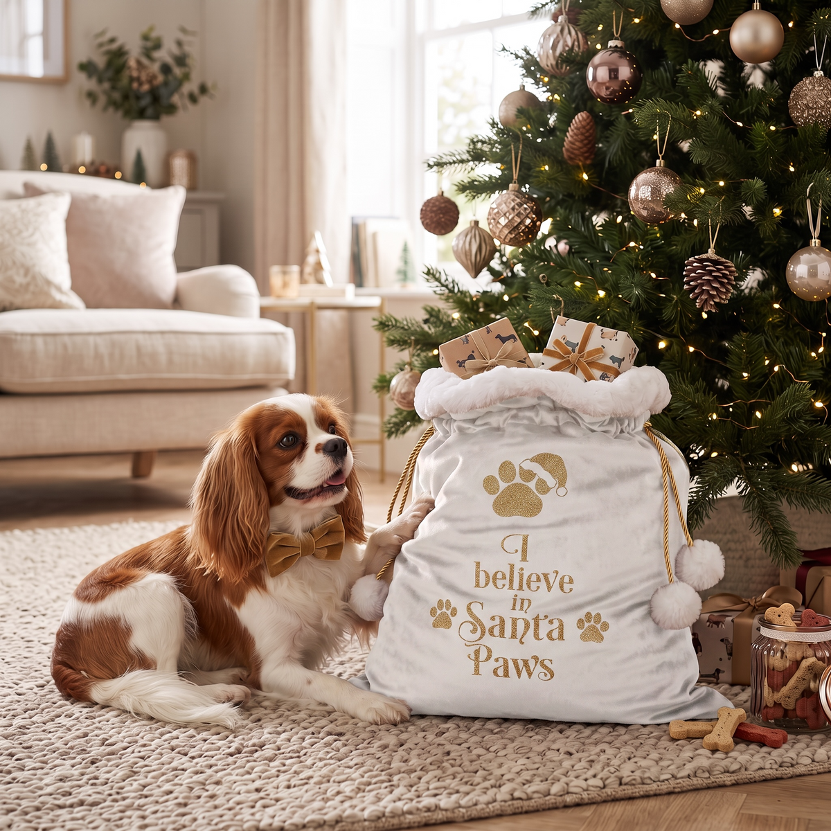 SANTA PAWS VELVET SACK