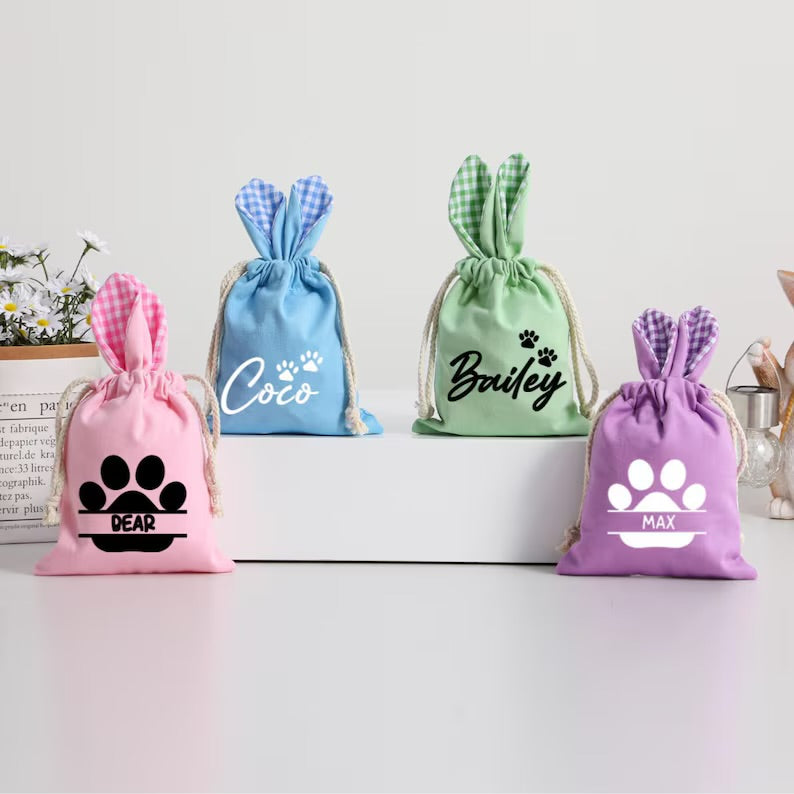 DOG EASTER GINGHAM BAG