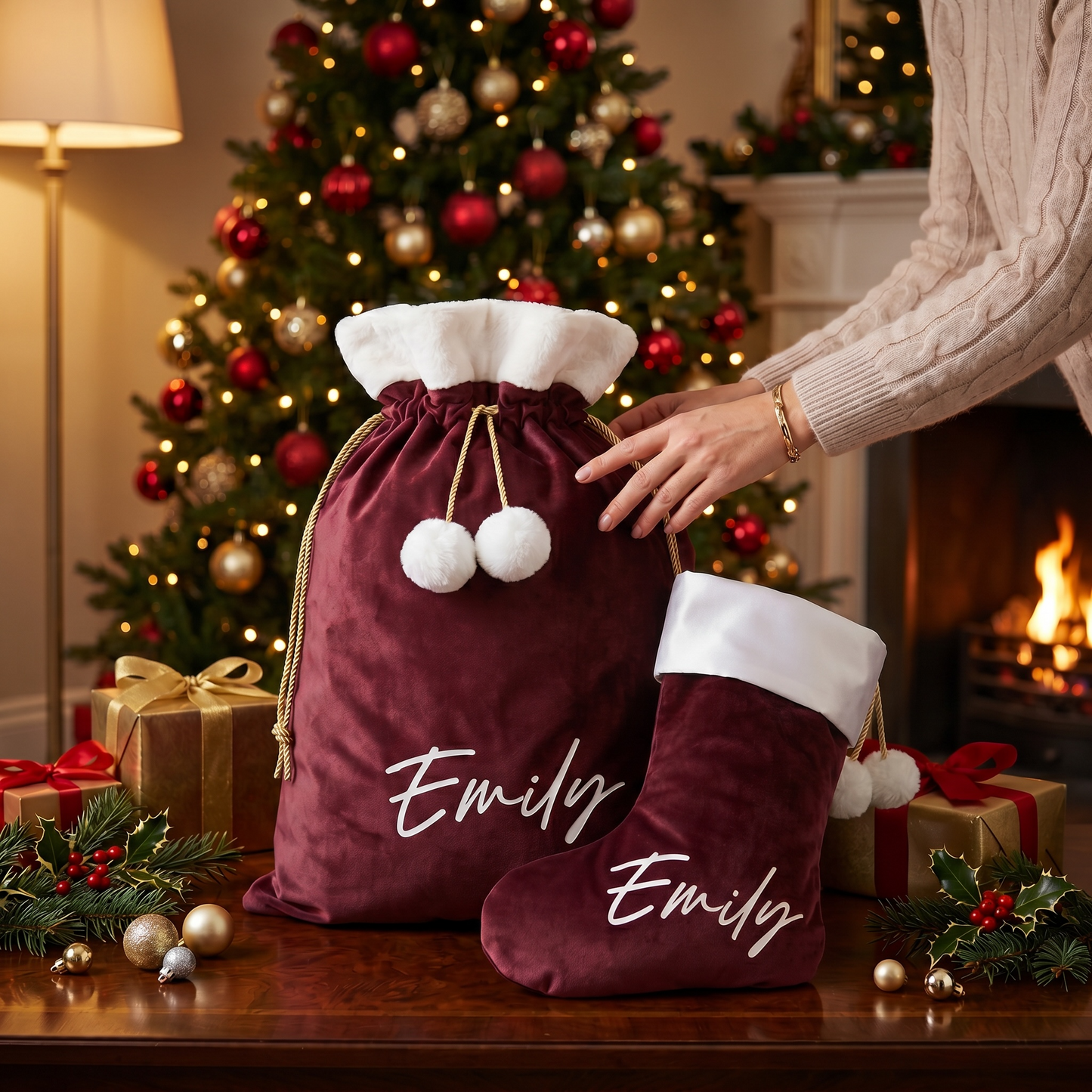 LUX CHRISTMAS SACK - DEEP WINE
