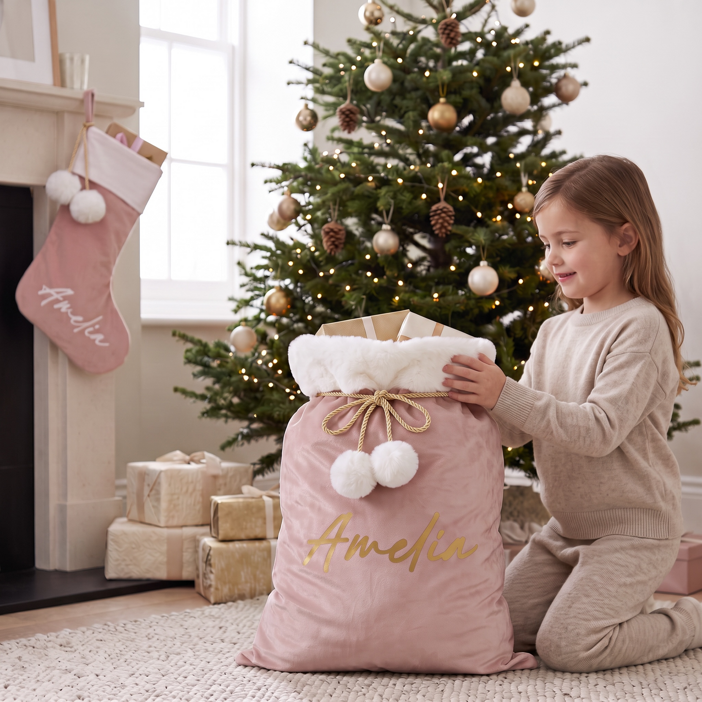 LUX CHRISTMAS SACK - PINK