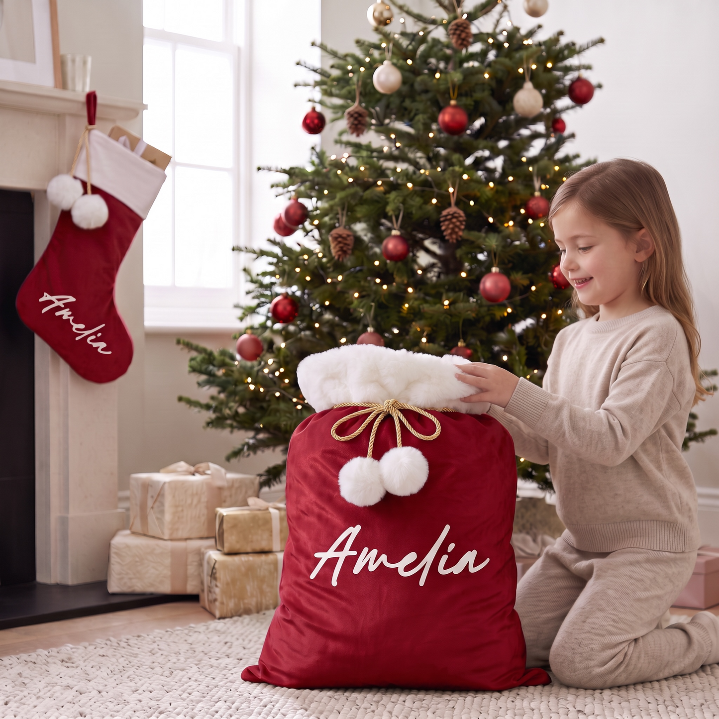 LUX CHRISTMAS SACK - RED