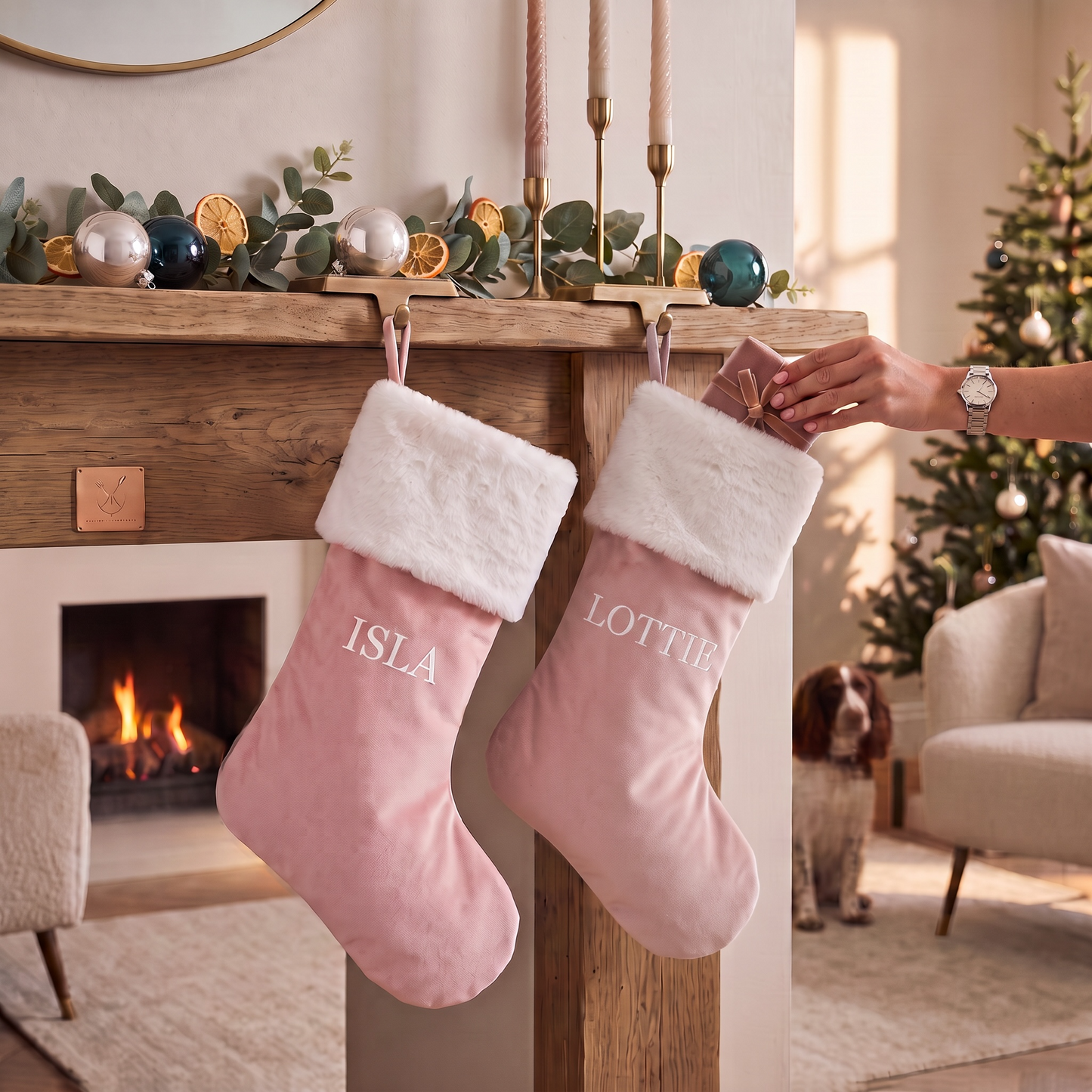 PINK LUXE SANTA STOCKING