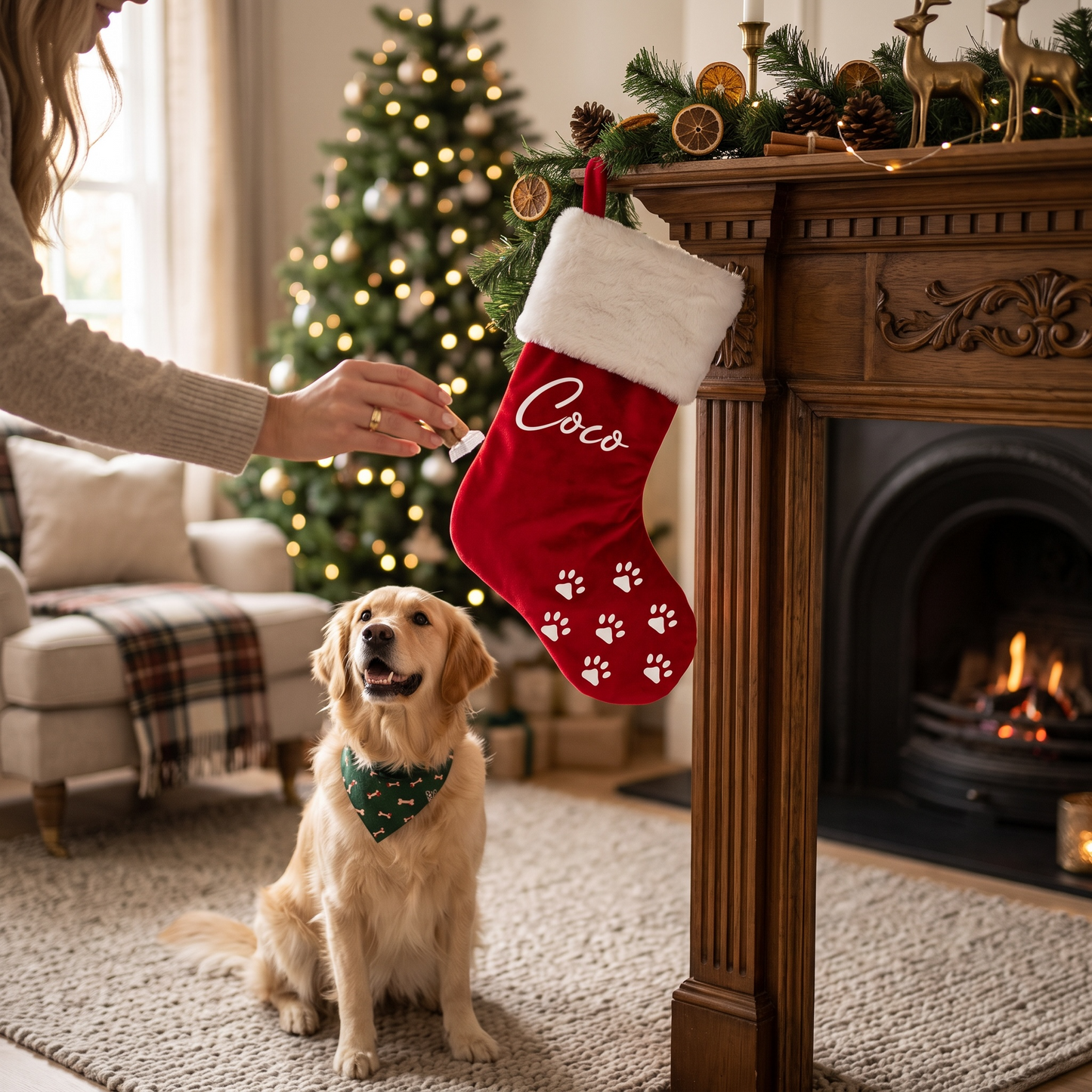 DOG LUXE SANTA STOCKING