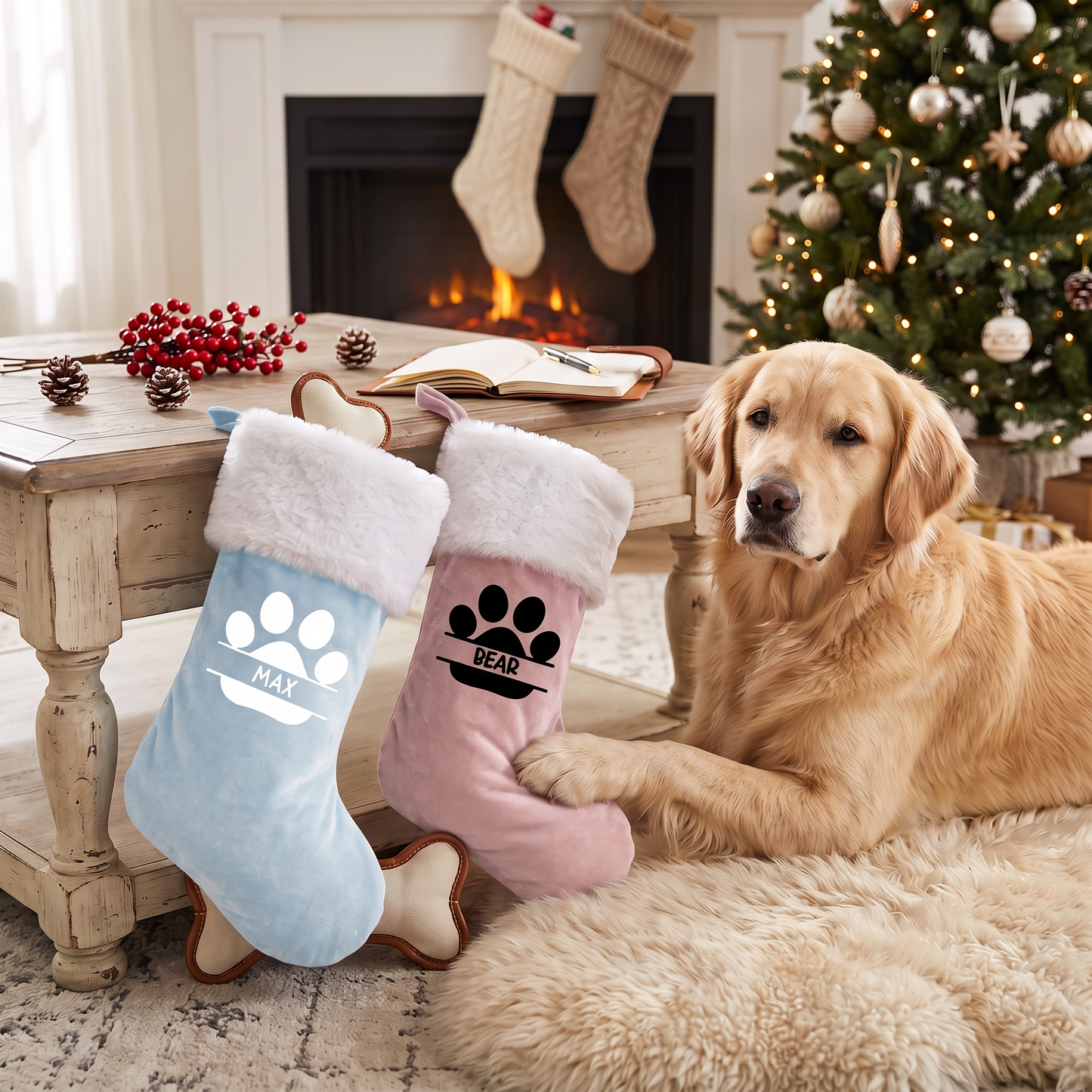 DOG LUXE SANTA STOCKING