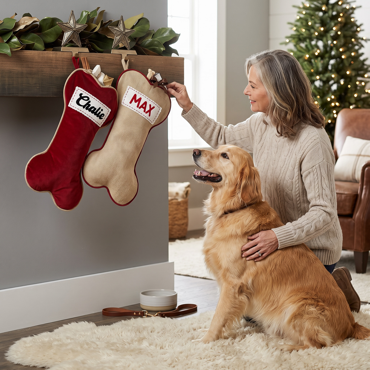 DOG BONE CHRISTMAS STOCKING