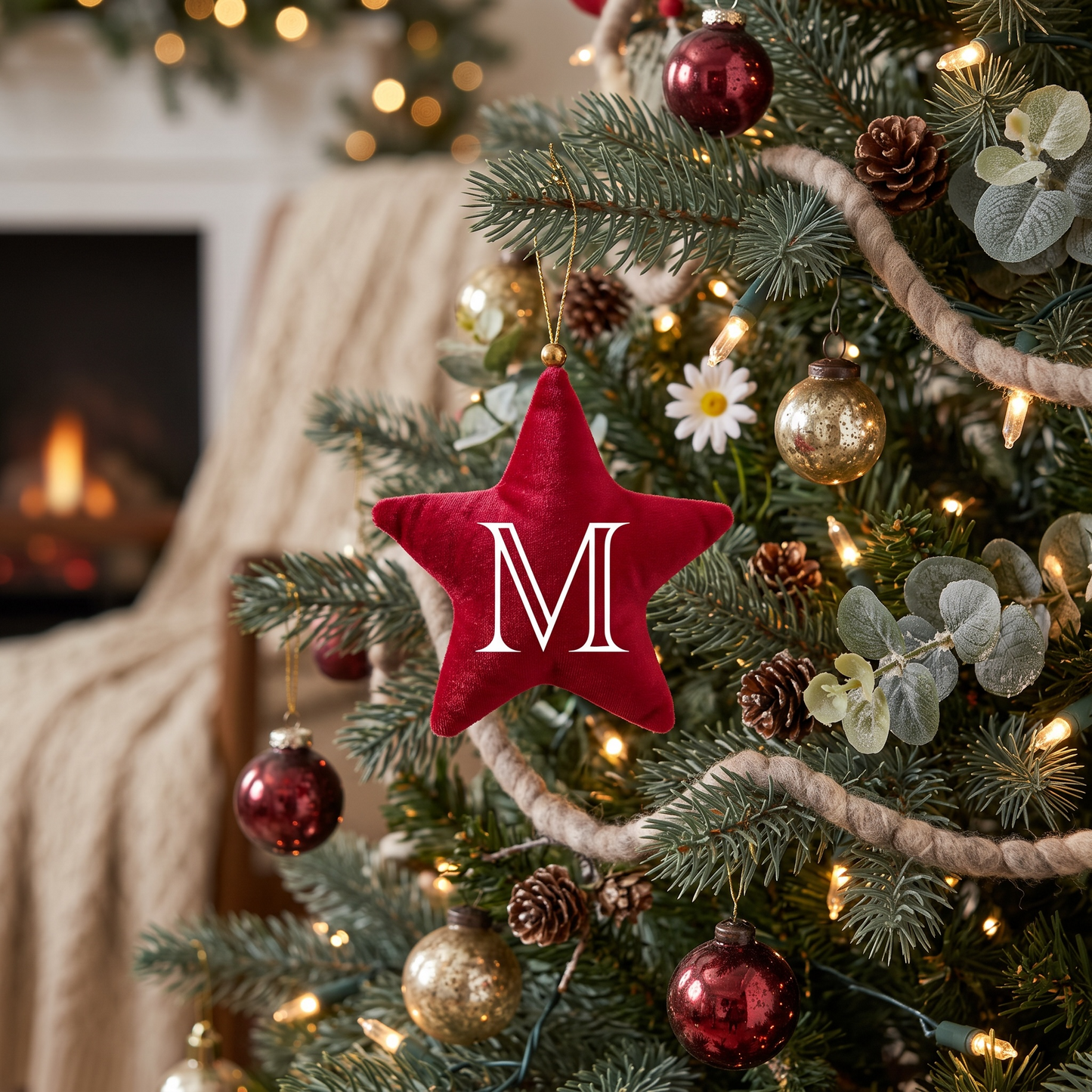 VELVET STARS CHRISTMAS DECORATION - LETTER