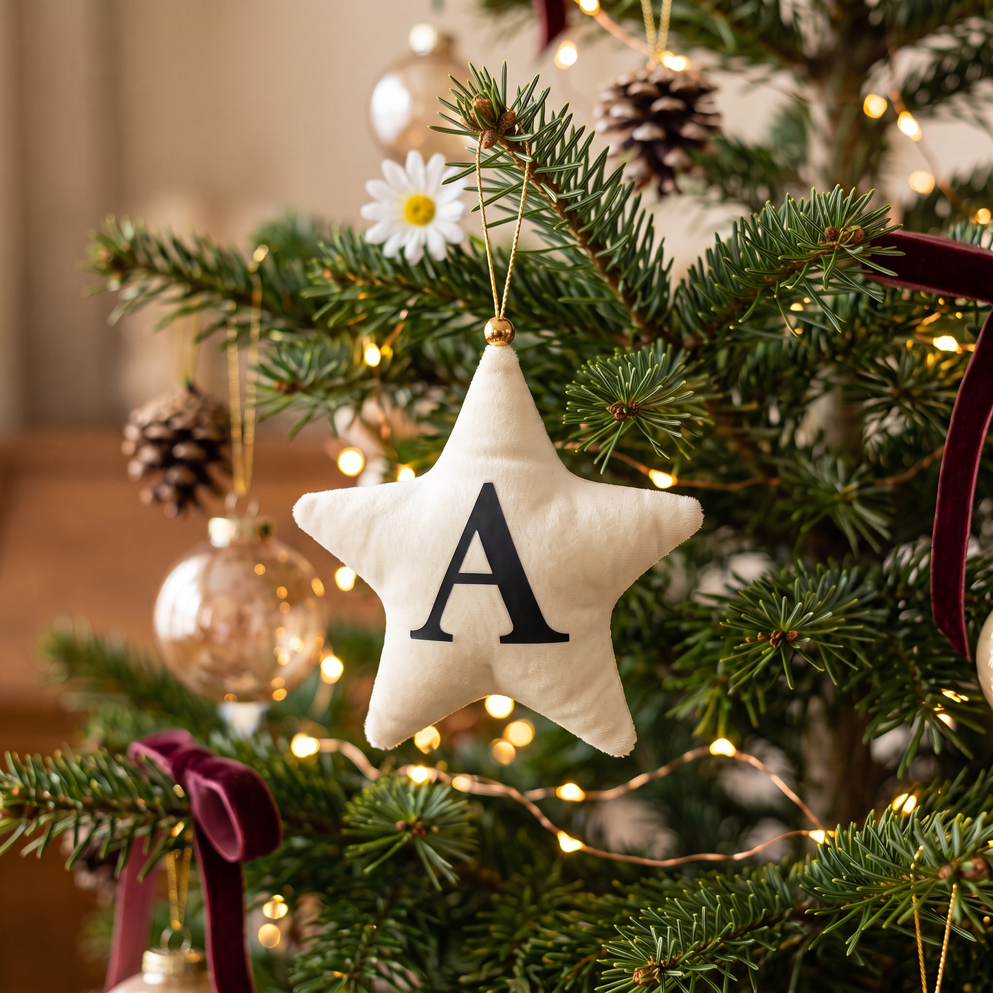 VELVET STARS CHRISTMAS DECORATION - LETTER