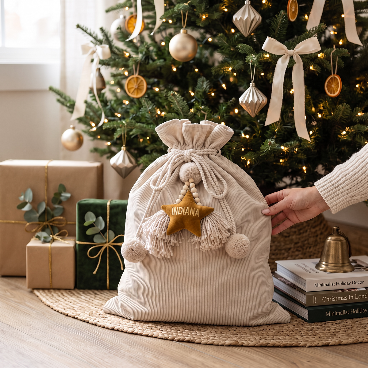 CORDUROY SANTA SACK - Sand