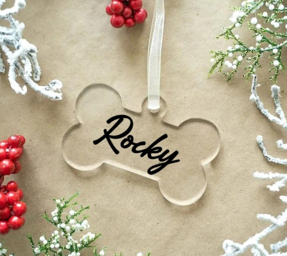 DOG BONE CHRISTMAS DECORATION