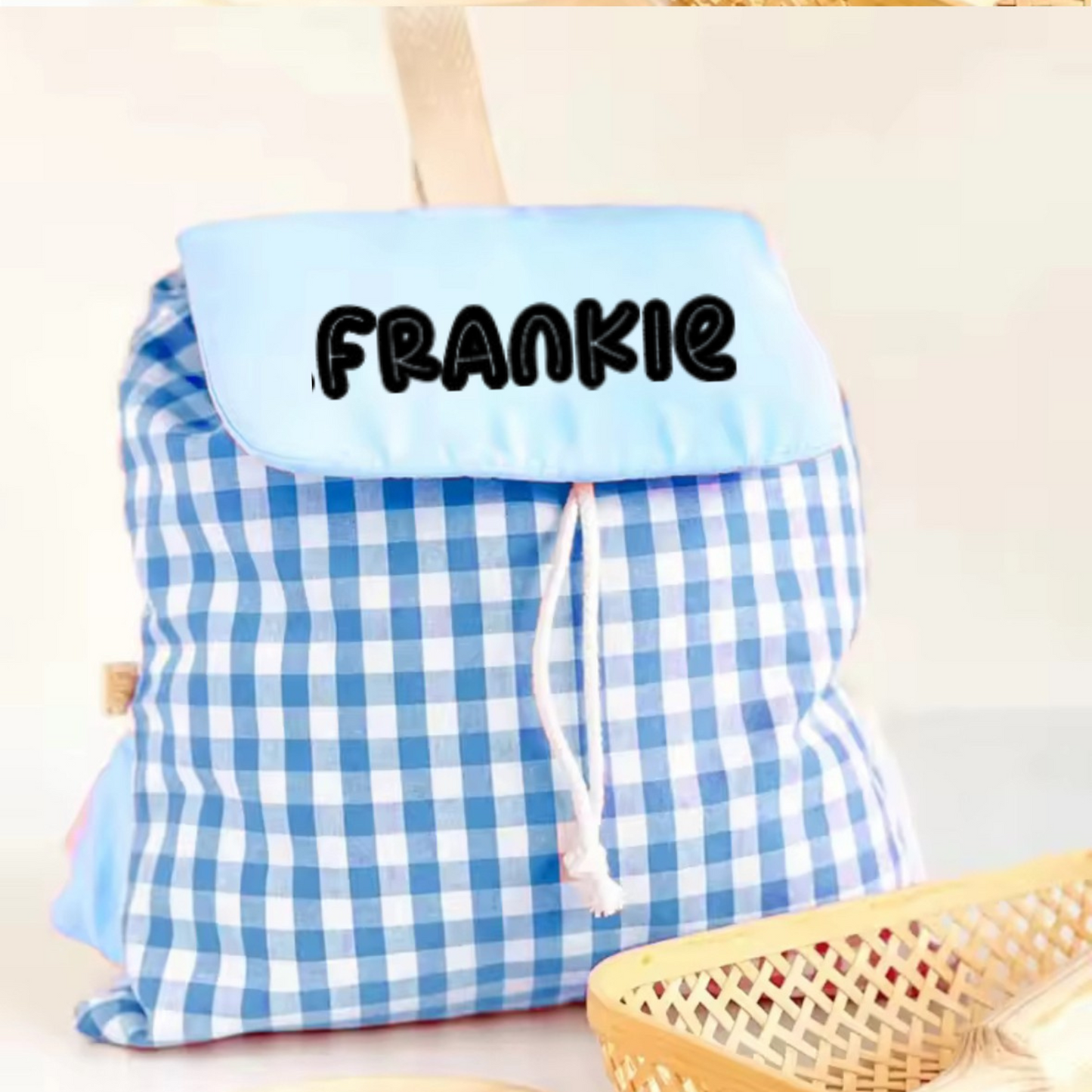 GINGHAM BACKPACK - BLUE