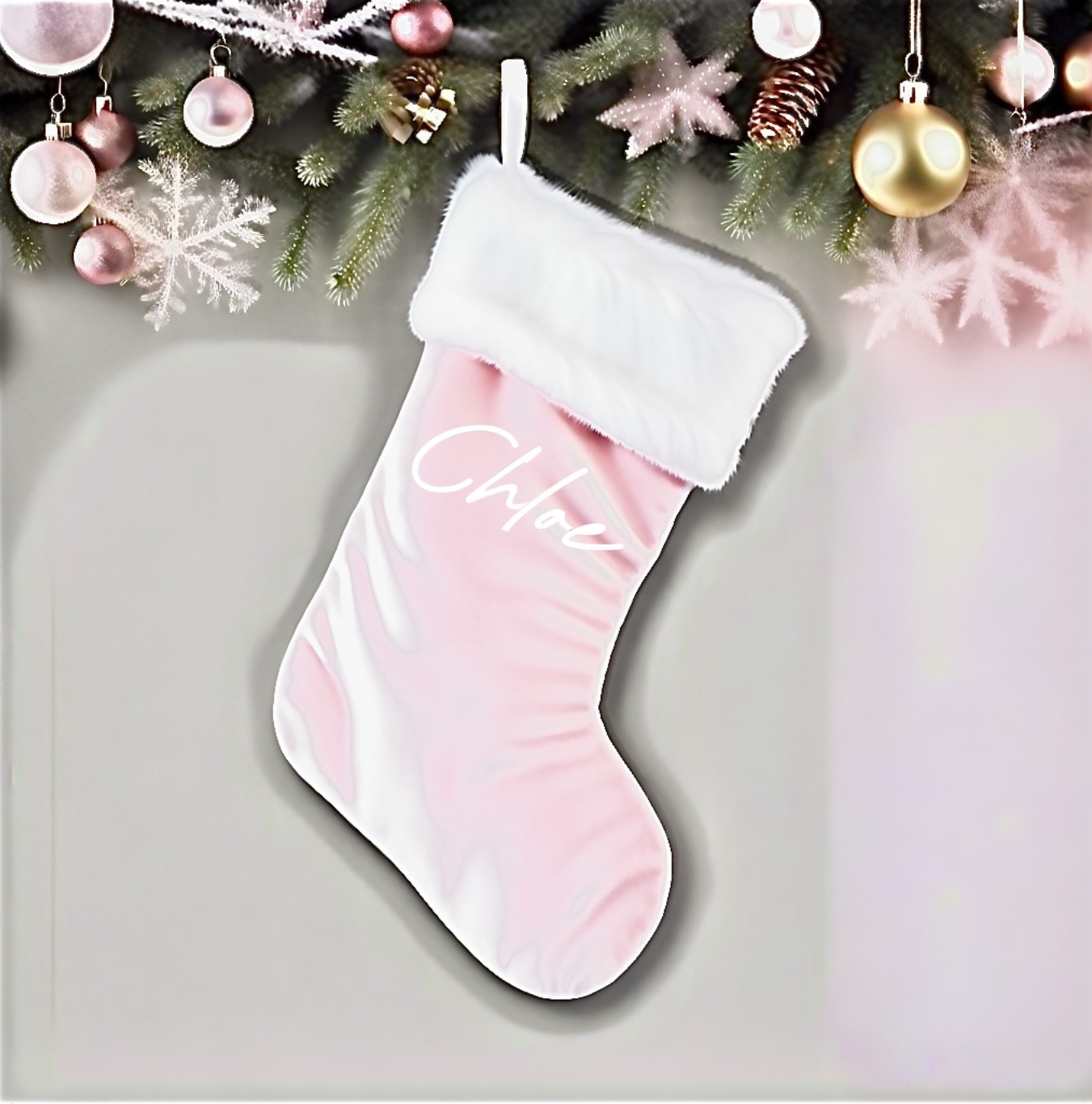 PINK LUXE SANTA STOCKING