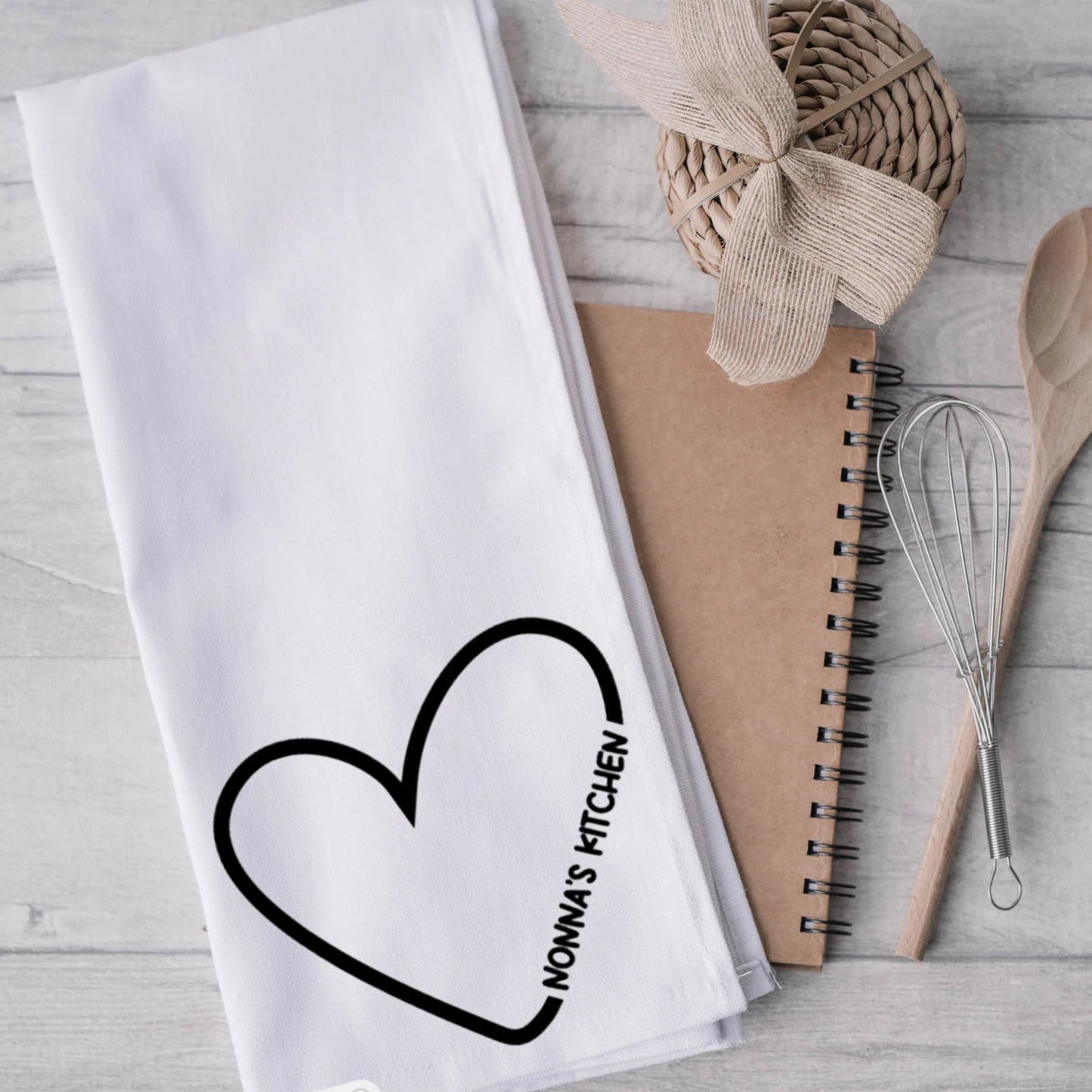 PERSONALISED TEA TOWEL -Heart