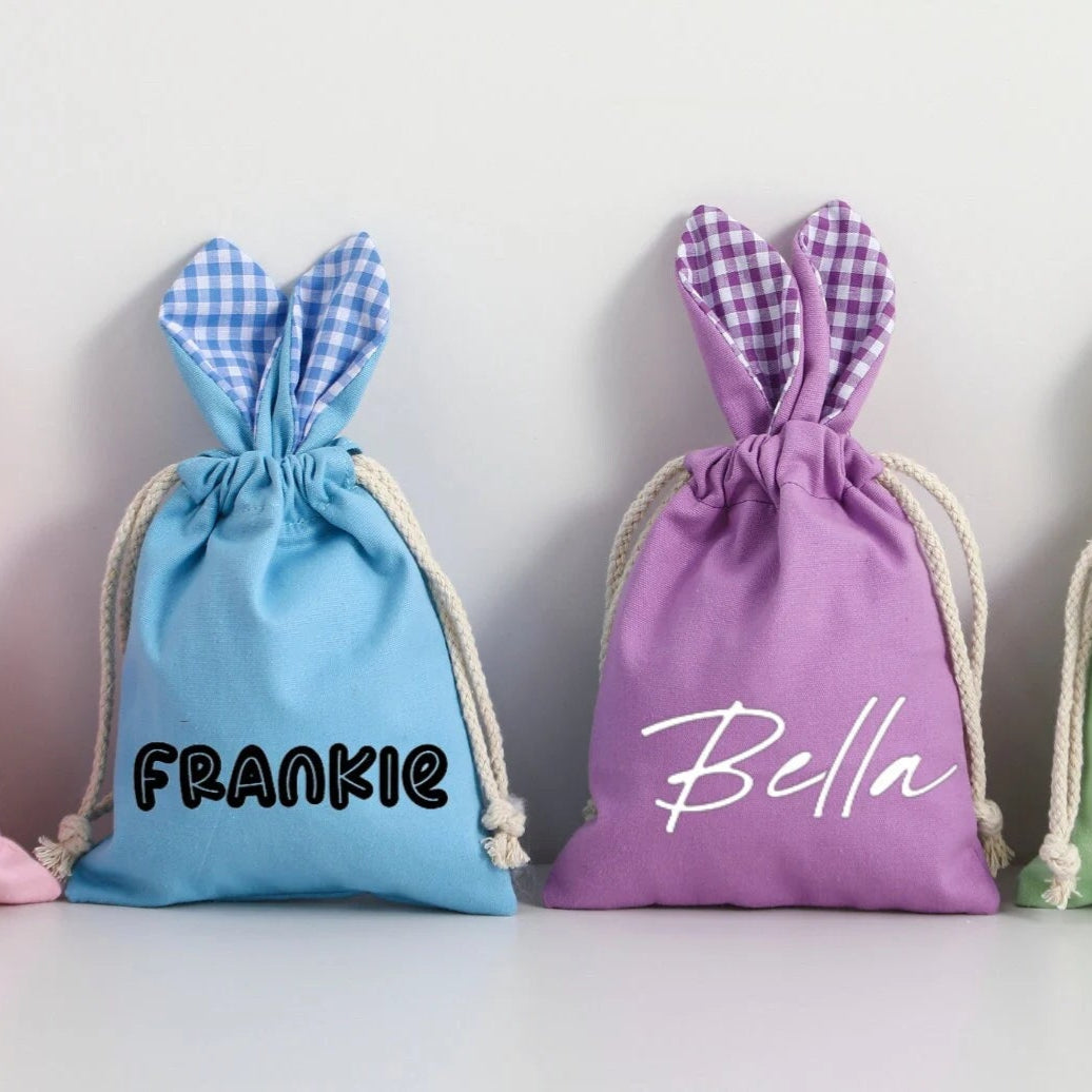 GINGHAM BUNNY BAG -BLUE