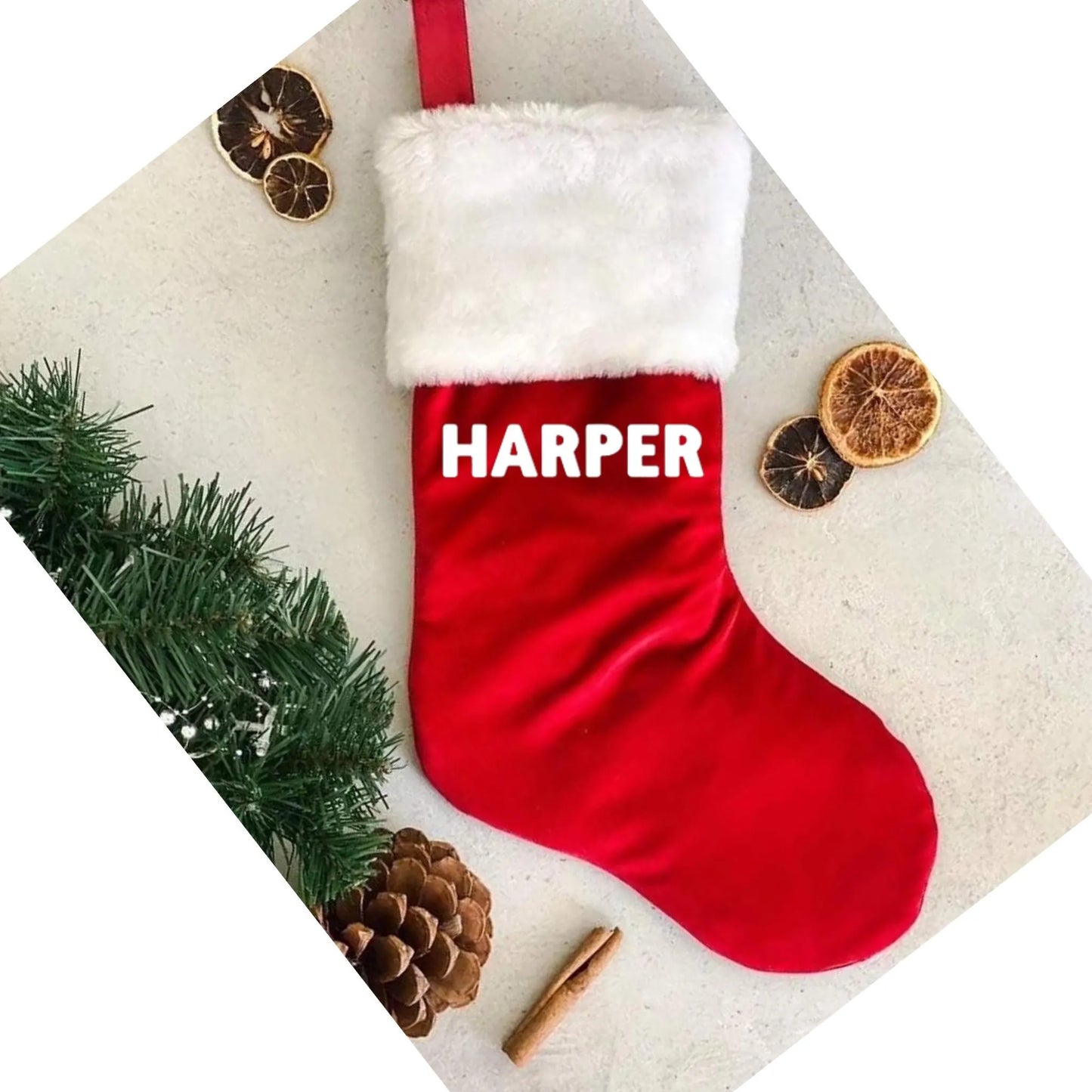 RED LUXE SANTA STOCKING