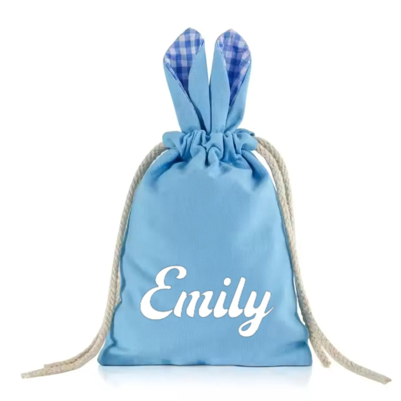 GINGHAM BUNNY BAG -BLUE