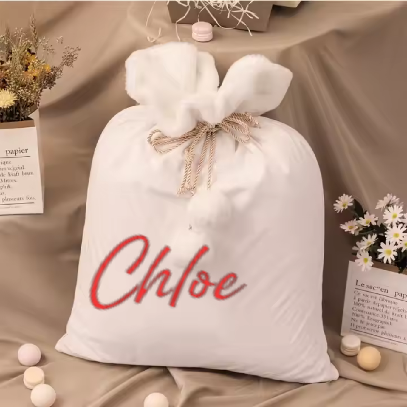 LUX CHRISTMAS SACK - WHITE