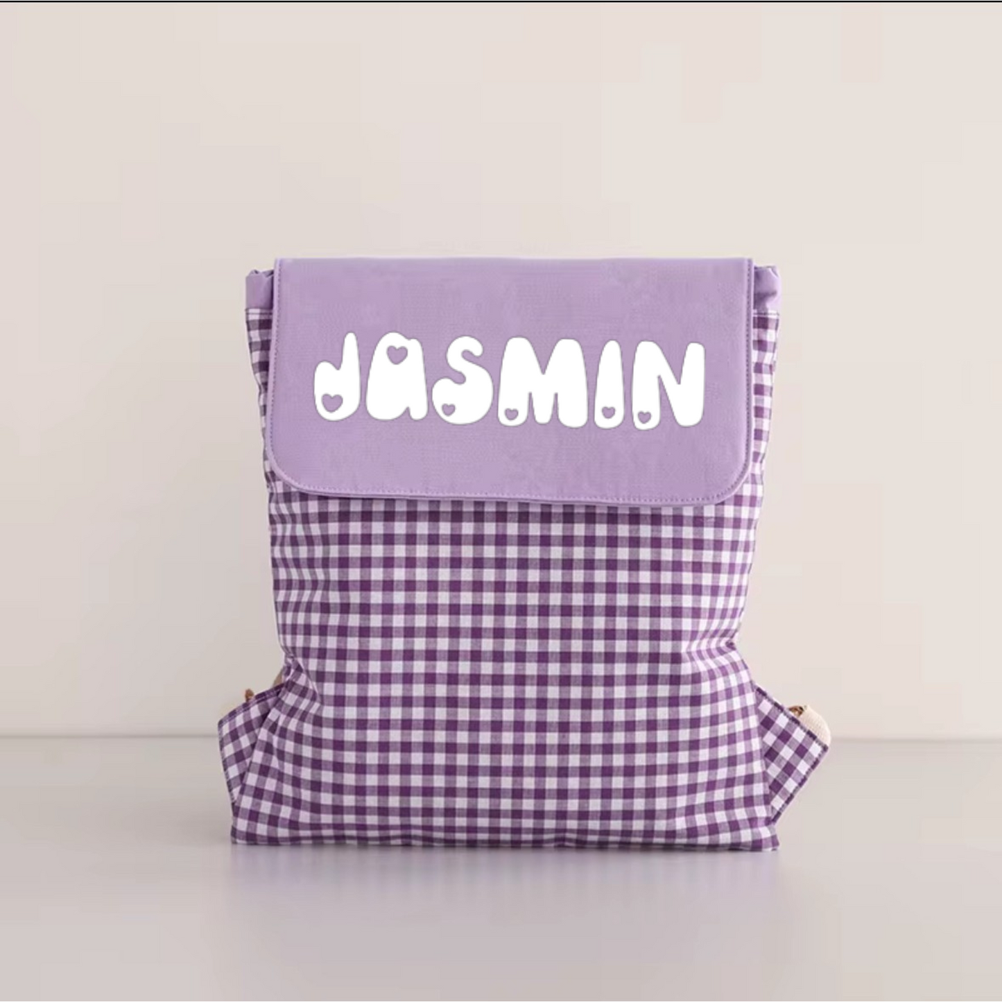 GINGHAM BACKPACK - PURPLE