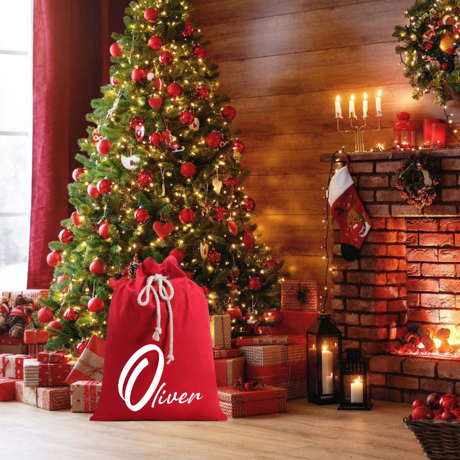 CURSIVE SANTA SACK