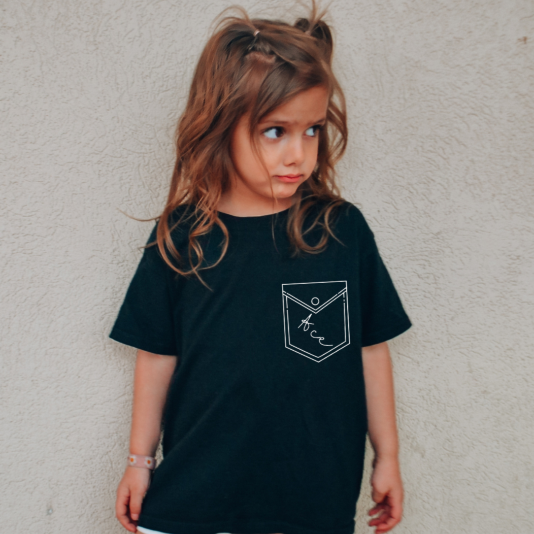 FAUX POCKET NAME TEE