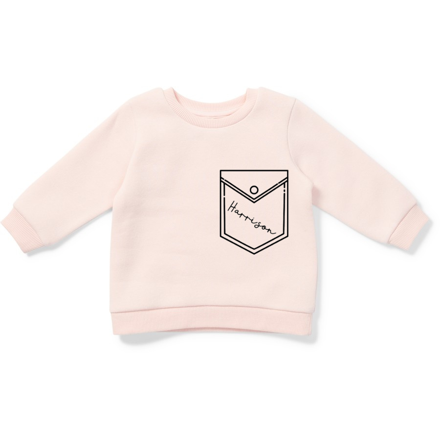 FAUX POCKET NAME SWEATSHIRT
